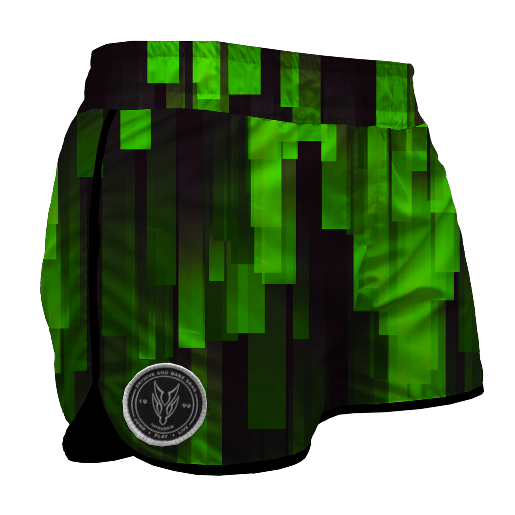 Intrudair Female Board Shorts (Green Rain)