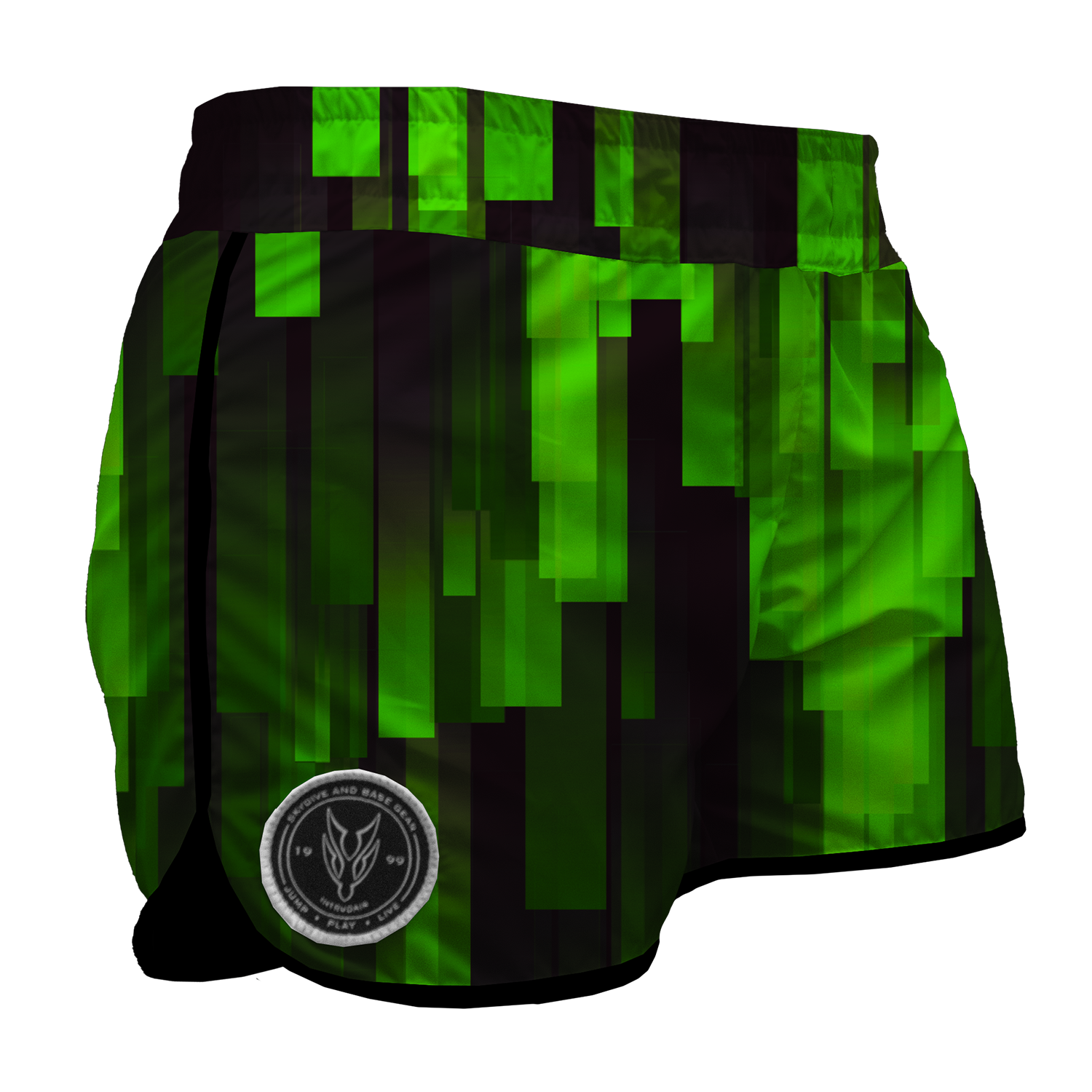 Intrudair Female Board Shorts (Green Rain)