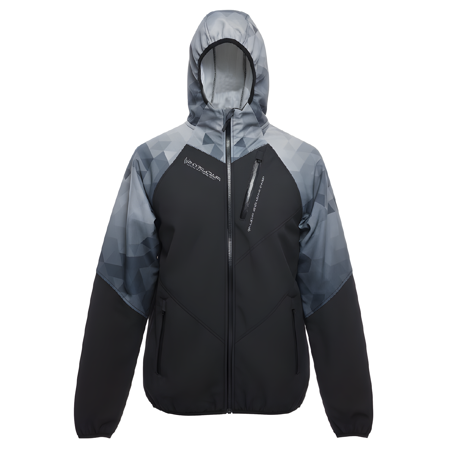 Unique Softshell Jacket Male [M] Black/Grey Shards Print