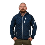 Blue/White Printed Softshell Jacket [Hood]