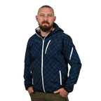 Blue/White Printed Softshell Jacket [Hood]