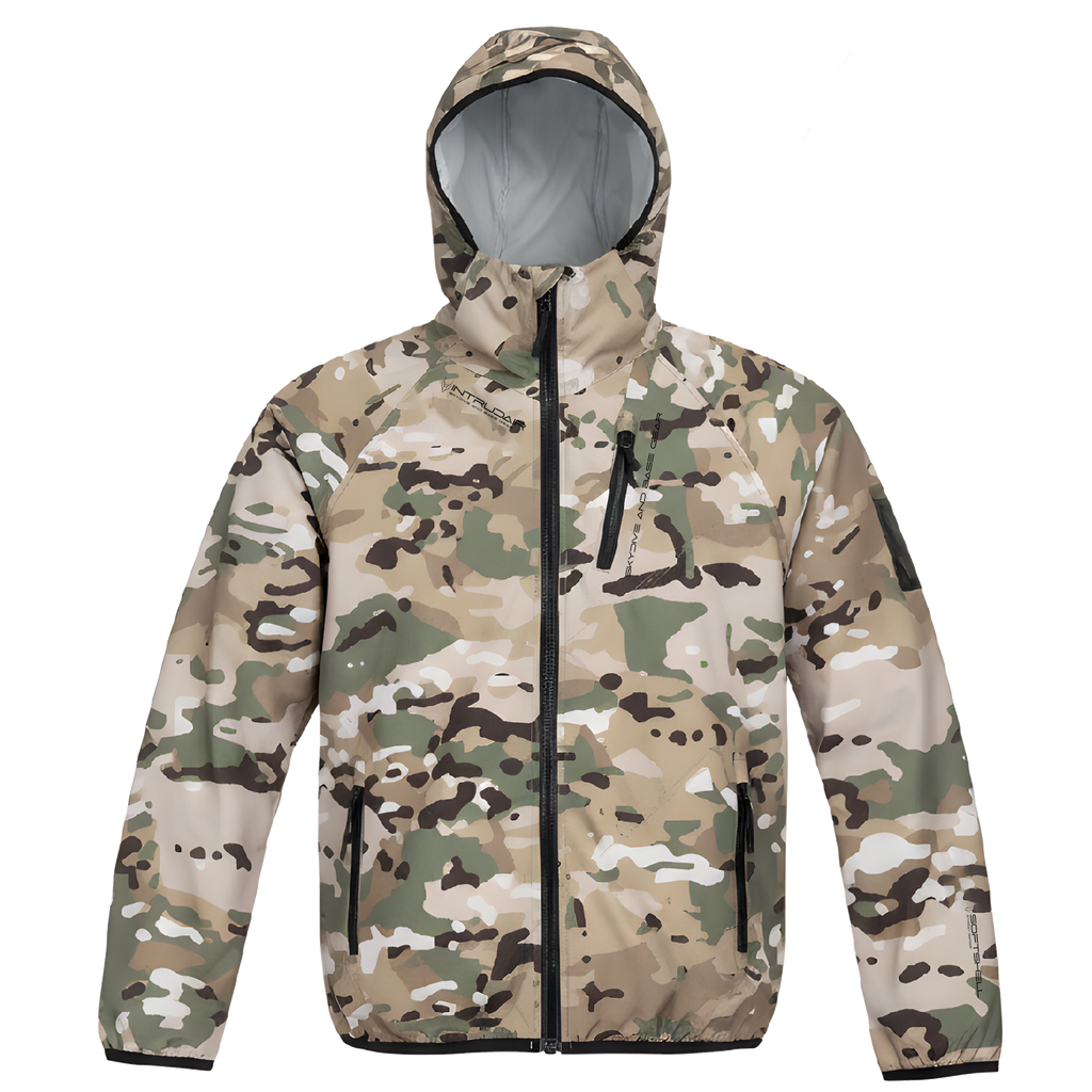 Unique Softshell Jacket Male [M] Beige Camo Printed