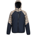 Unique Softshell Jacket Female [M] Marineblue/Beige Tartan Print