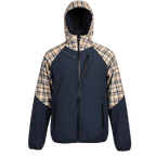 Unique Softshell Jacket Female [M] Marineblue/Beige Tartan Print