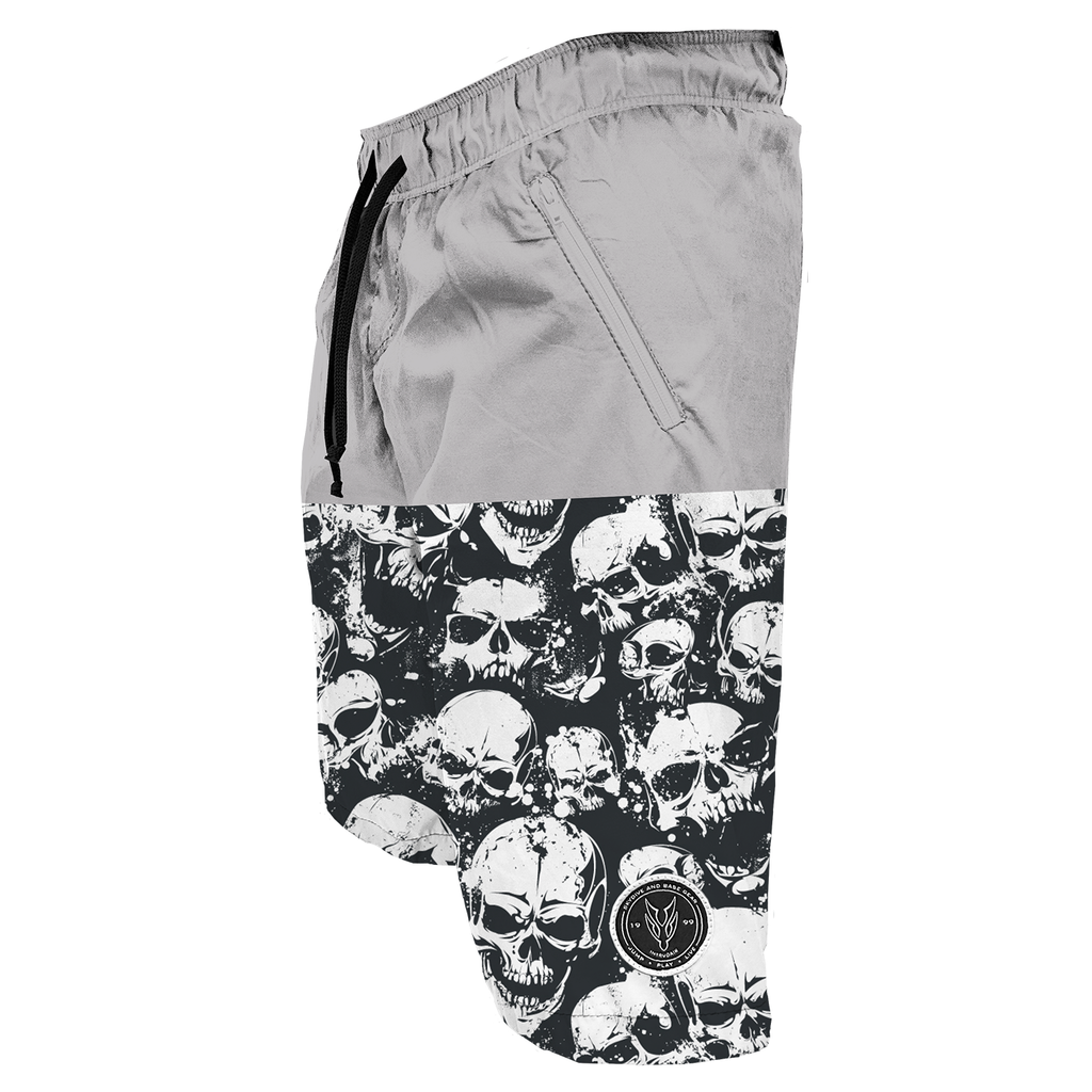 Intrudair Board Shorts (Gray Skull)