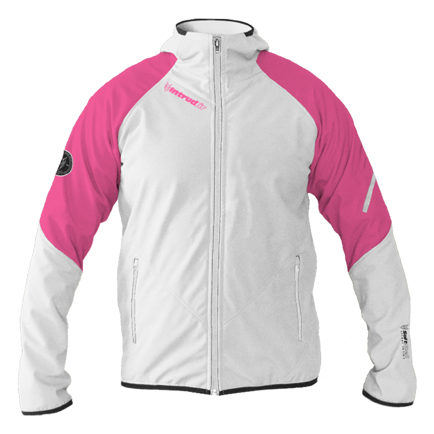 Intrudair® Female Softshell Jacket Soft Pink [Hood]