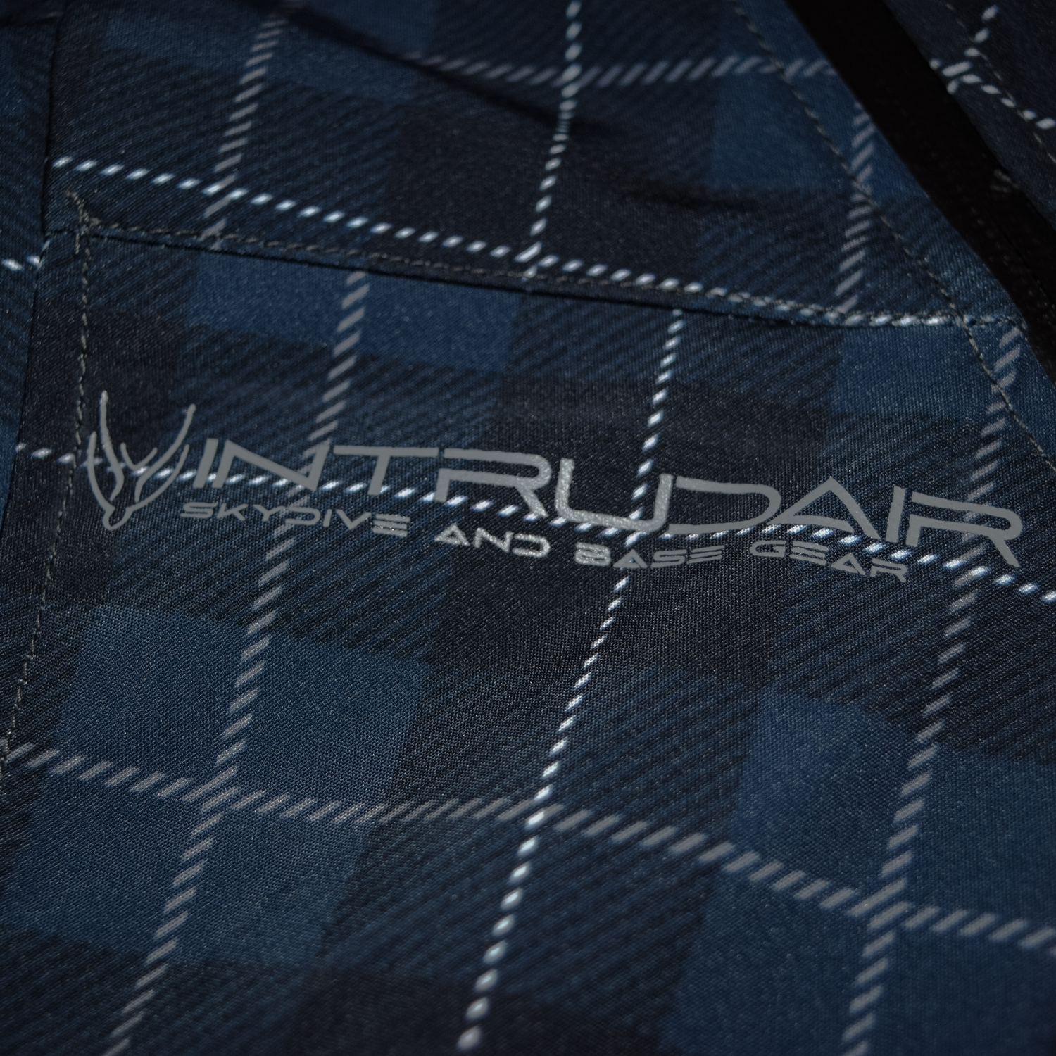 Blue Printed Softshell Jacket [Hood]