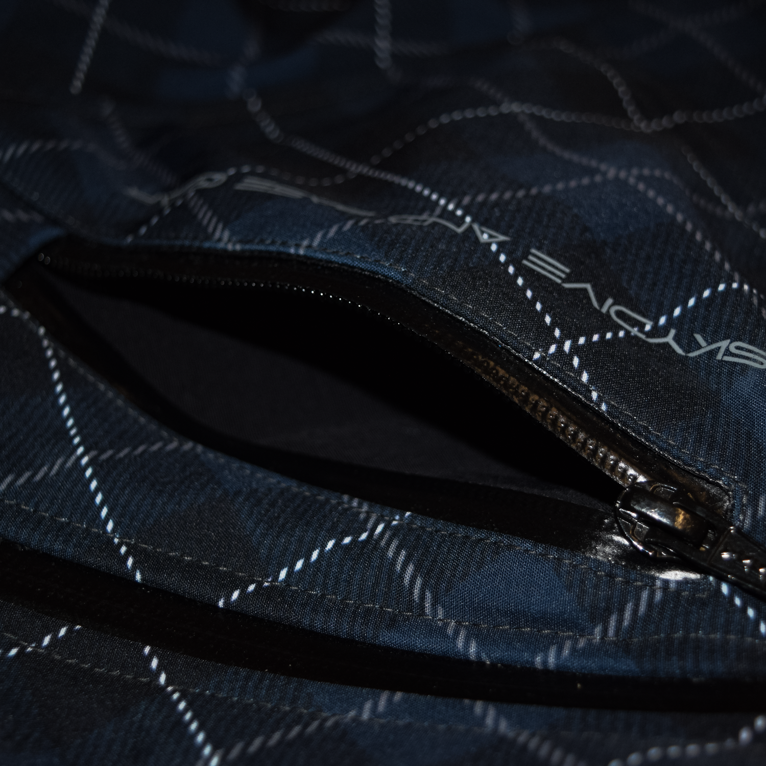 Blue Printed Softshell Jacket [Hood]