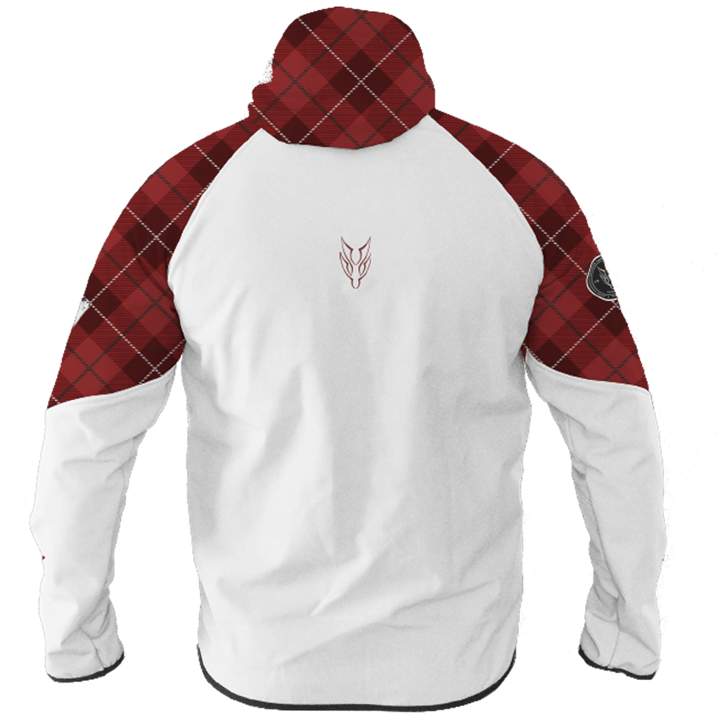 Intrudair® Female Softshell Jacket Tartan Wine Red [Hood]