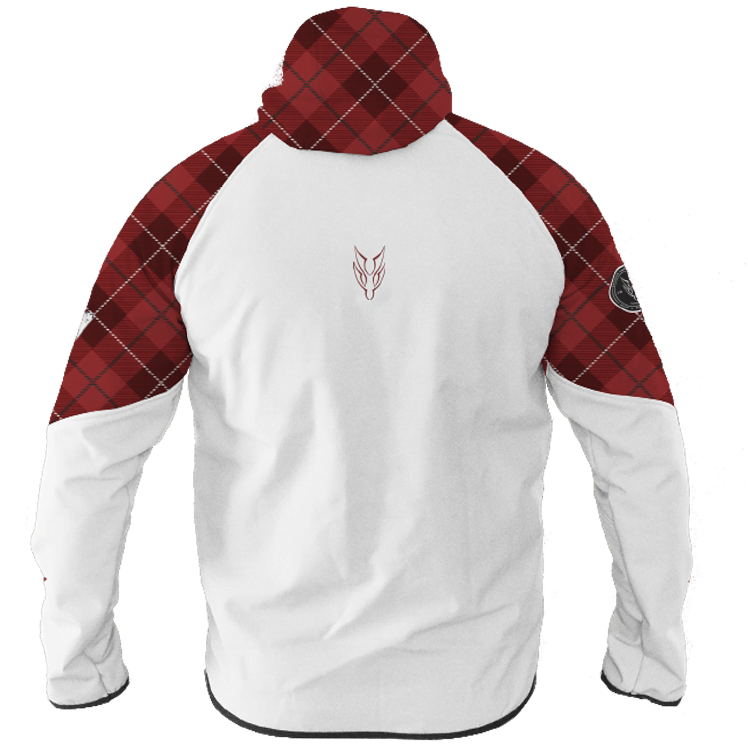 Intrudair® Female Softshell Jacket Tartan Wine Red [Hood]