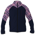 Intrudair® Female Softshell Jacket Tartan Pink/Dark Blue [Hood]