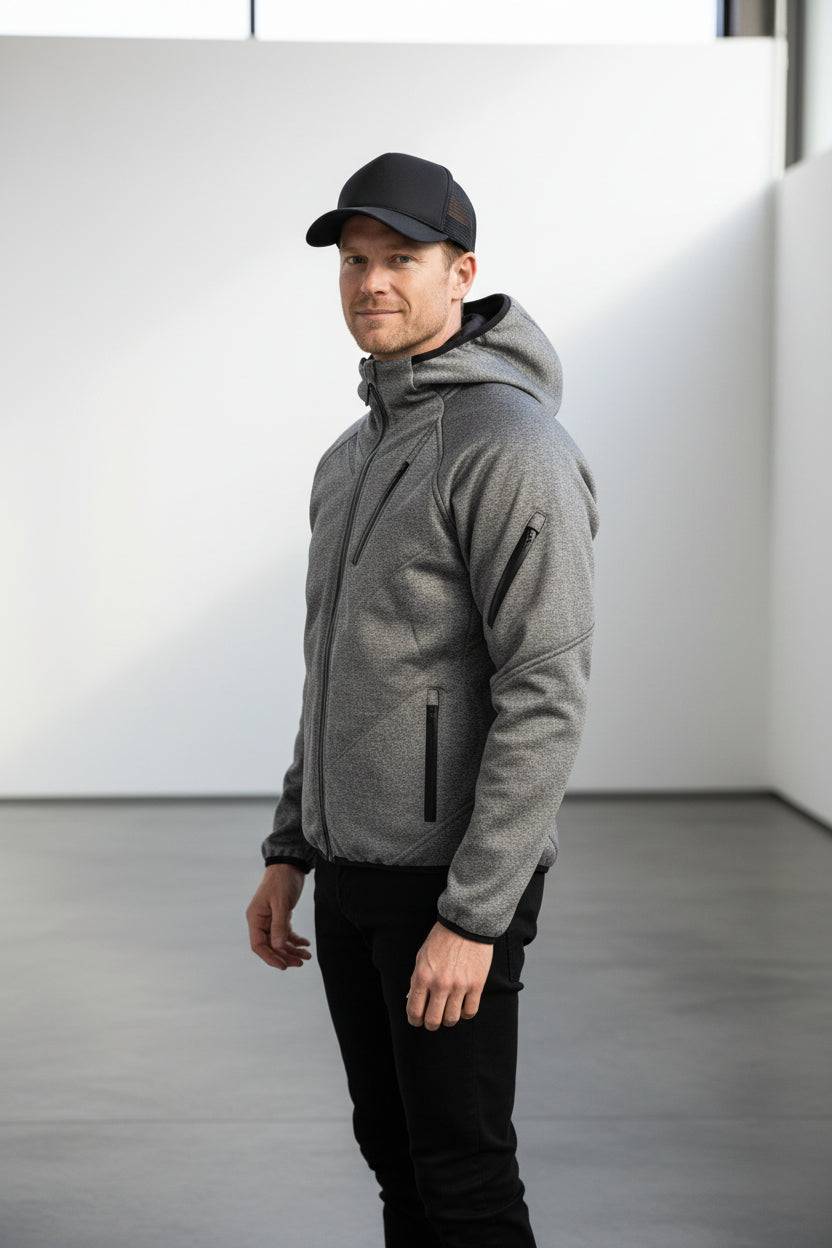 Softshell Jacket Melange Grey [Hood]