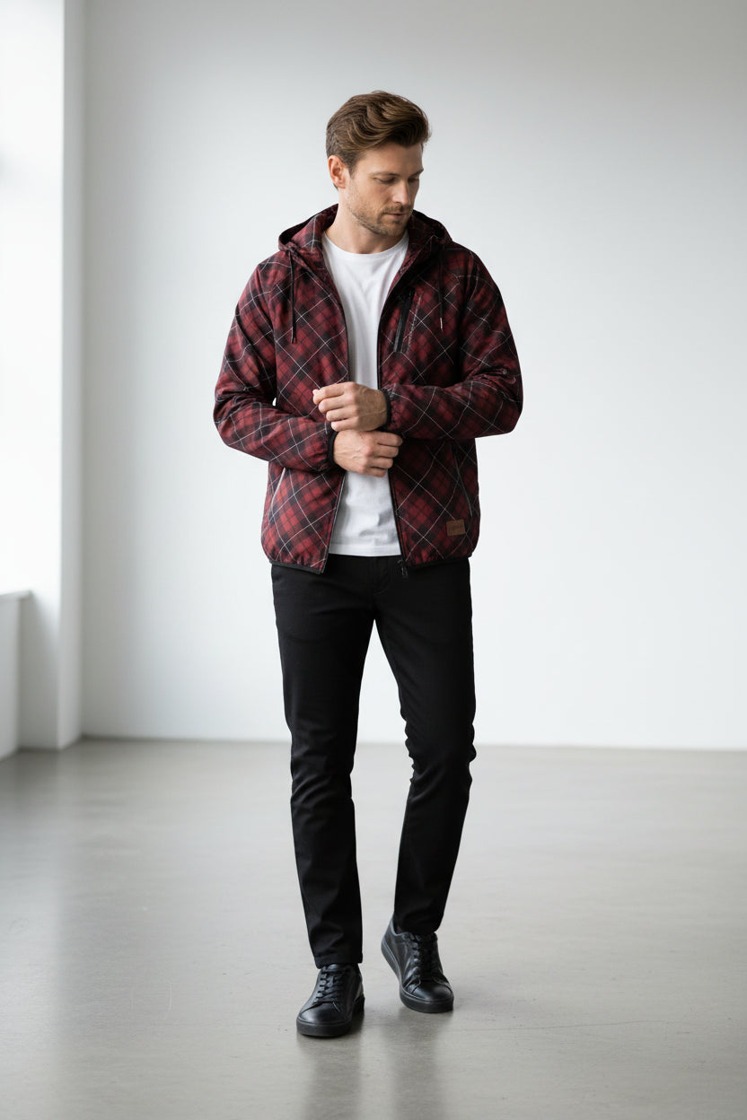 Wine red Softshell Jacket [Hood]