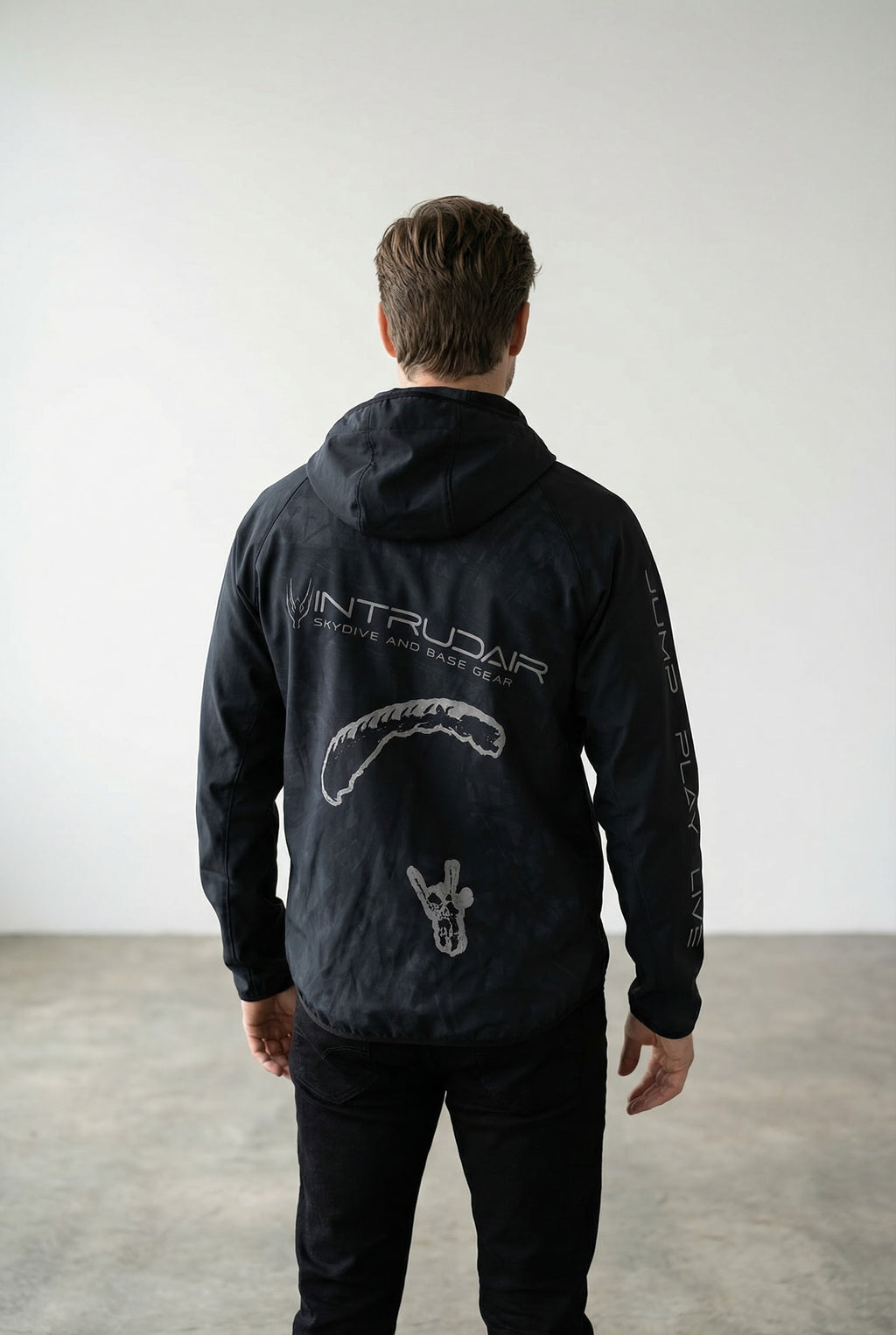 Printed Softshell Jacket Black [Hood]