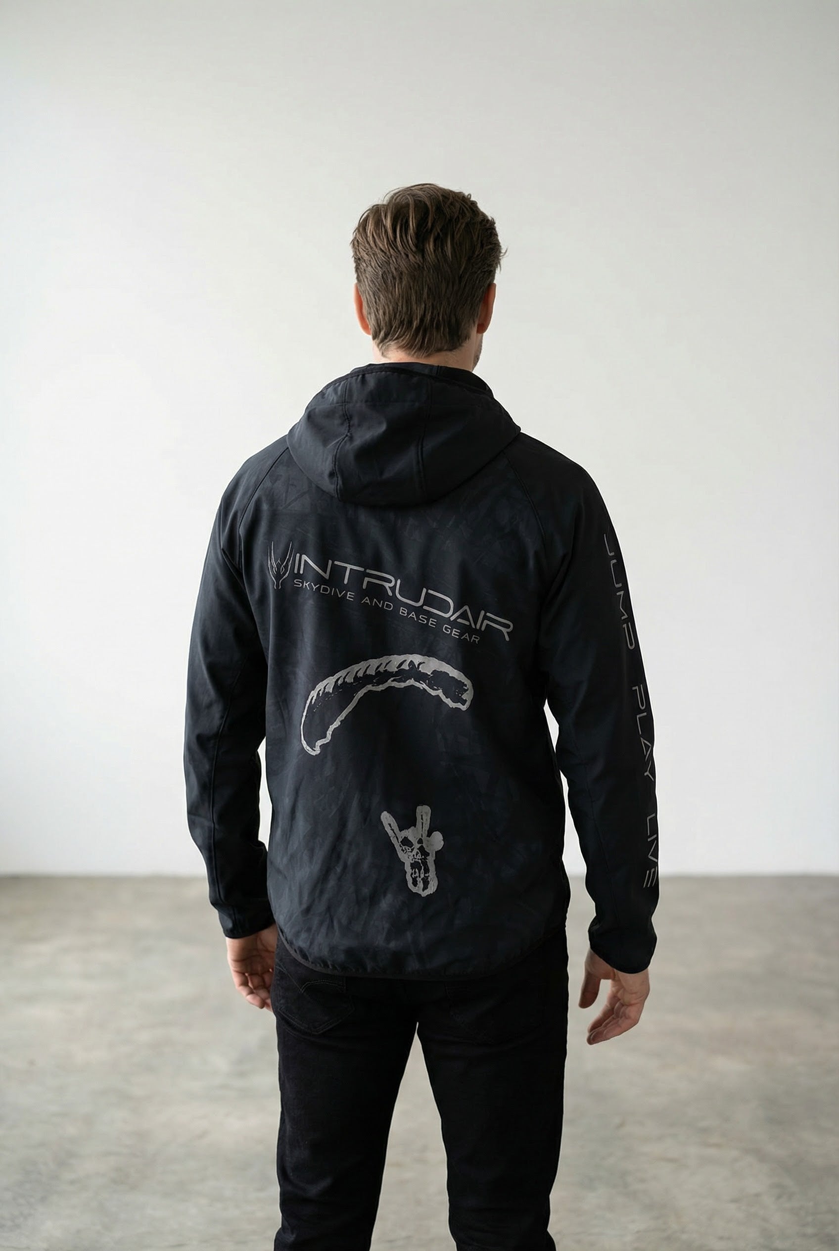 Printed Softshell Jacket Black [Hood]