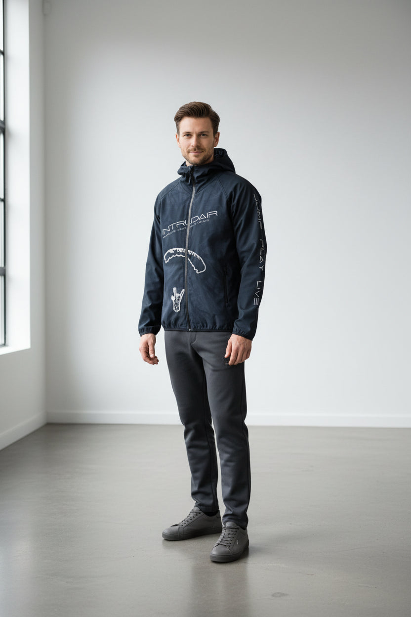 Printed Softshell Jacket Black [Hood]