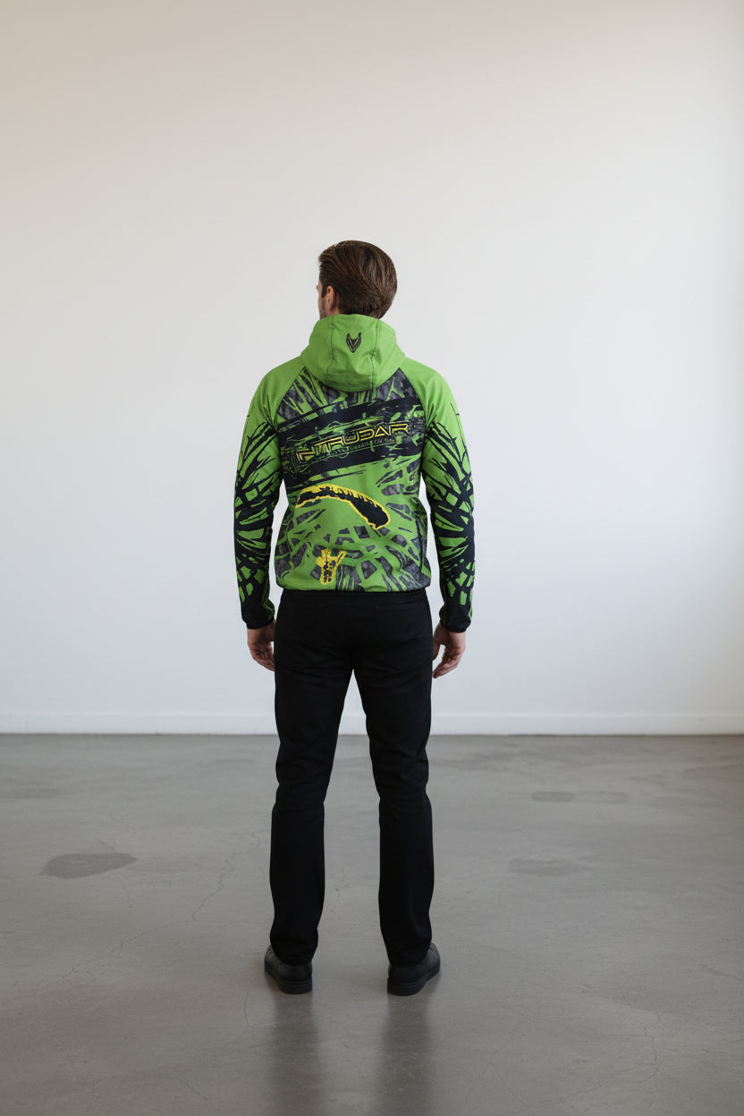 Printed Softshell Jacket Green [Hood]