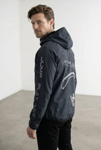 Printed Softshell Jacket Black [Hood]