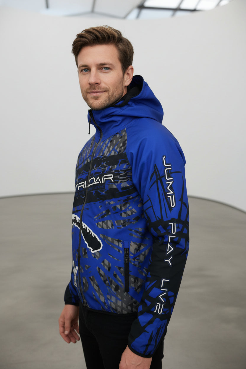 Printed Softshell Jacket Blue [Hood]
