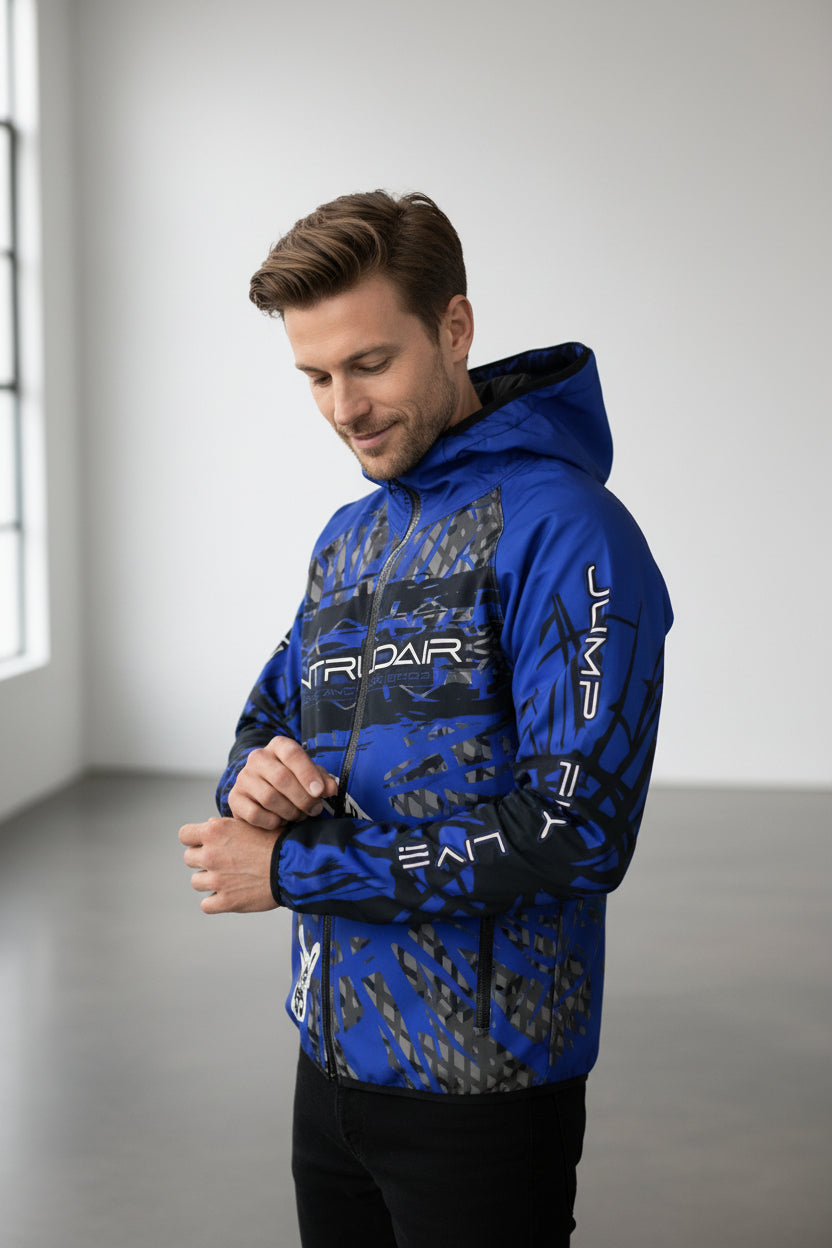 Printed Softshell Jacket Blue [Hood]