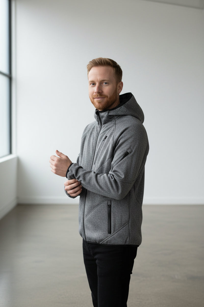 Softshell Jacket Melange Grey [Hood]