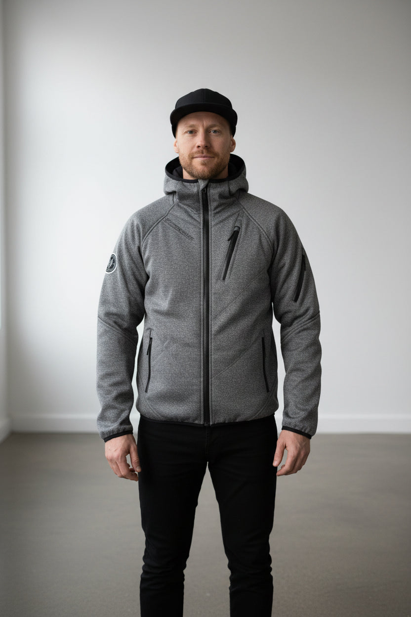 Softshell Jacket Melange Grey [Hood]