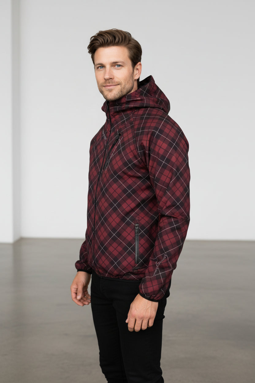 Wine red Softshell Jacket [Hood]