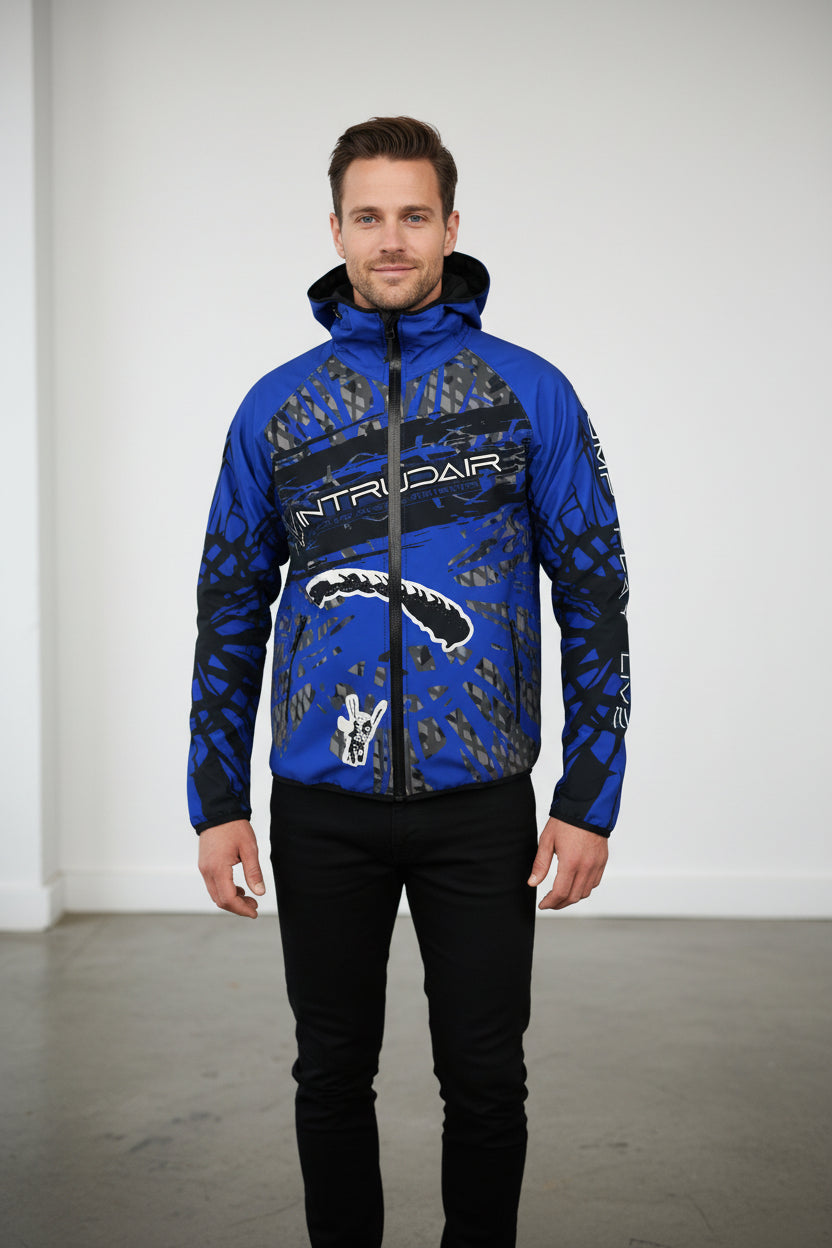 Printed Softshell Jacket Blue [Hood]