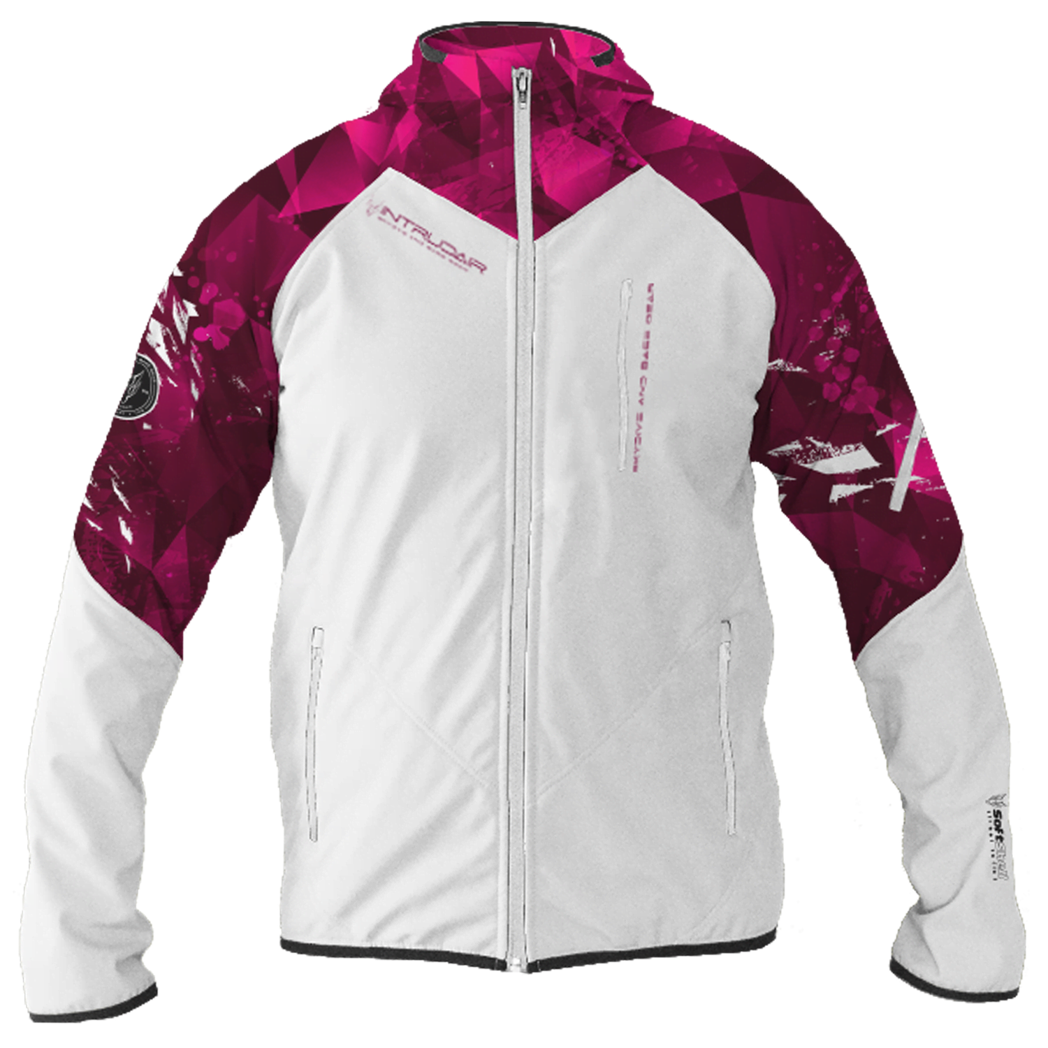 Intrudair® Female Softshell Jacket Pink Shards [Hood]