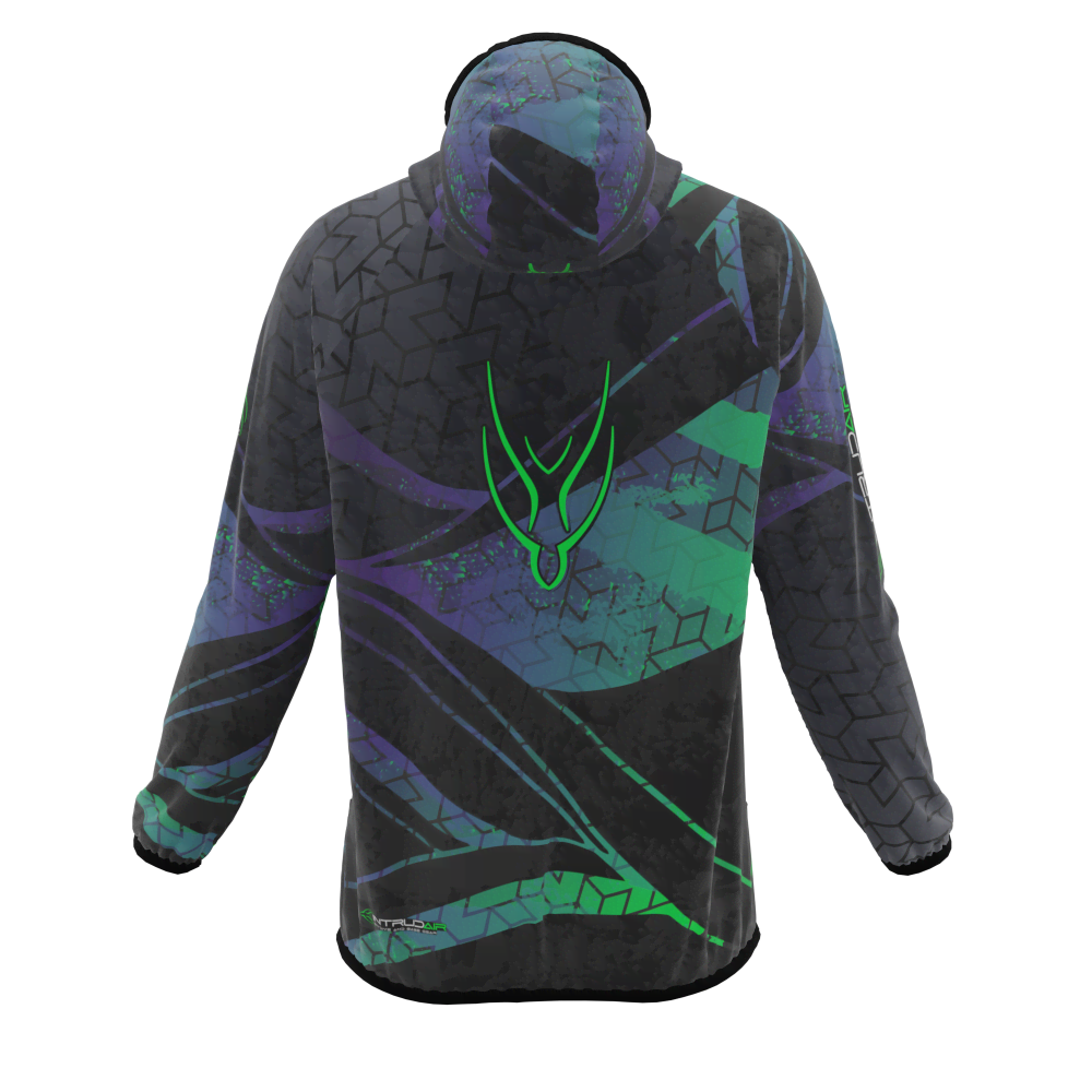 Intrudair® [Pre-Order] XRW-Green-Purple Printed Softshell Jacket [Hood]