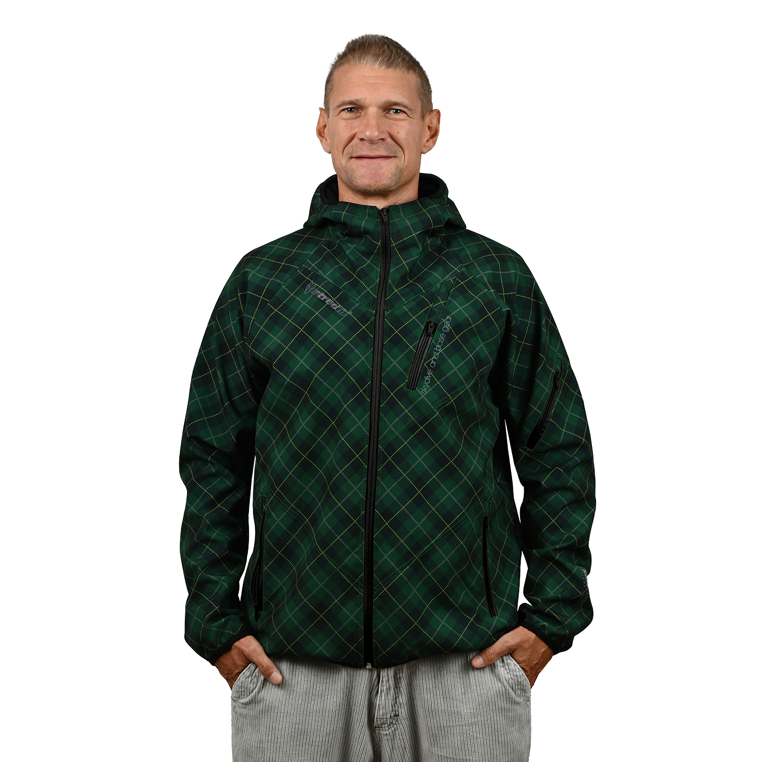 Green Printed Softshell Jacket [Hood]