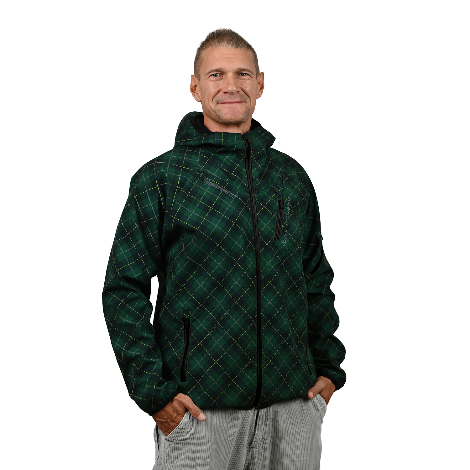 Green Printed Softshell Jacket [Hood]