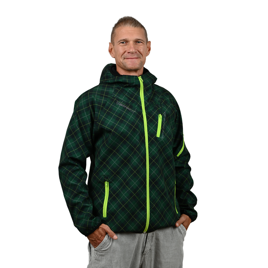 Bright Green Printed Softshell Jacket [Hood]