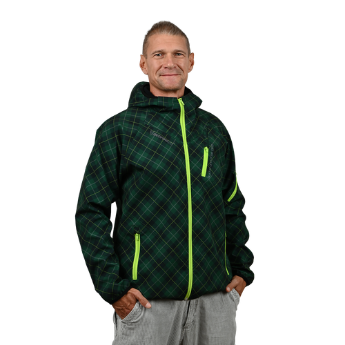 Bright Green Printed Softshell Jacket [Hood]