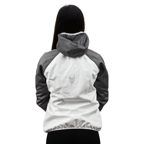 Softshell Jacket Woman White/Gray [Hood]