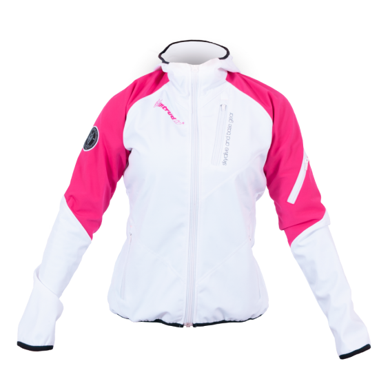Softshell Jacket Woman White/Pink [Hood]