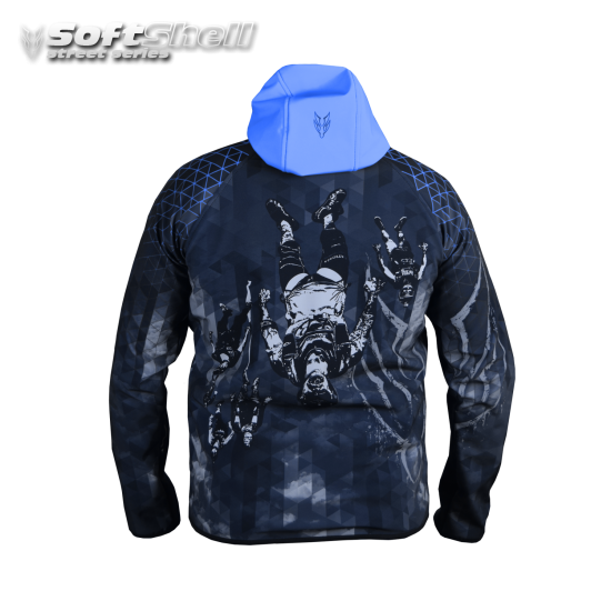 Softshell Jacket Blue Printed [Hood]