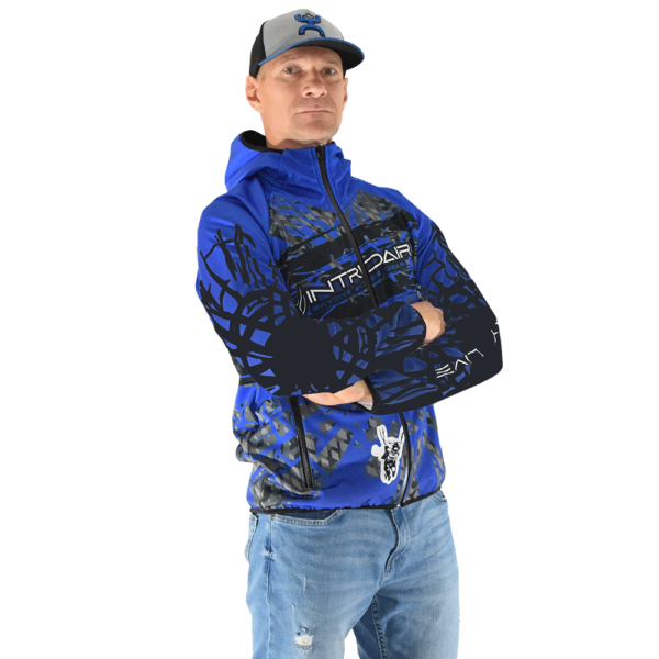 Printed Softshell Jacket Blue [Hood] - Image 3