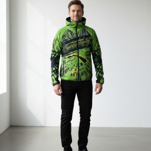 Printed Softshell Jacket Green [Hood]