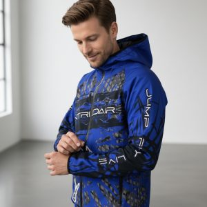 Printed Softshell Jacket Blue [Hood]