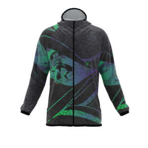 Intrudair® [Pre-Order] XRW-Green-Purple Printed Softshell Jacket [Hood]