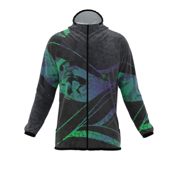 Intrudair® [Pre-Order] XRW-Green-Purple Printed Softshell Jacket [Hood]
