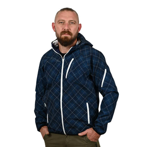 Blue/White Printed Softshell Jacket [Hood] - Image 2