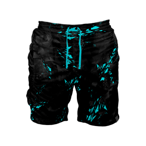 Intrudair Cargo Shorts (Black/Aqua Shard) [SIZE L]