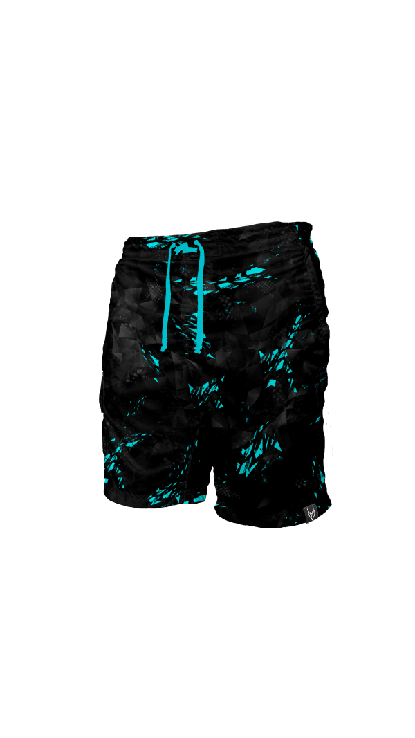 Intrudair Cargo Shorts (Black/Aqua Shard) [SIZE L] - Image 2