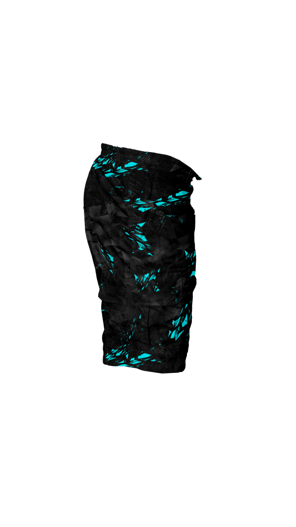 Intrudair Cargo Shorts (Black/Aqua Shard) [SIZE L] - Image 5