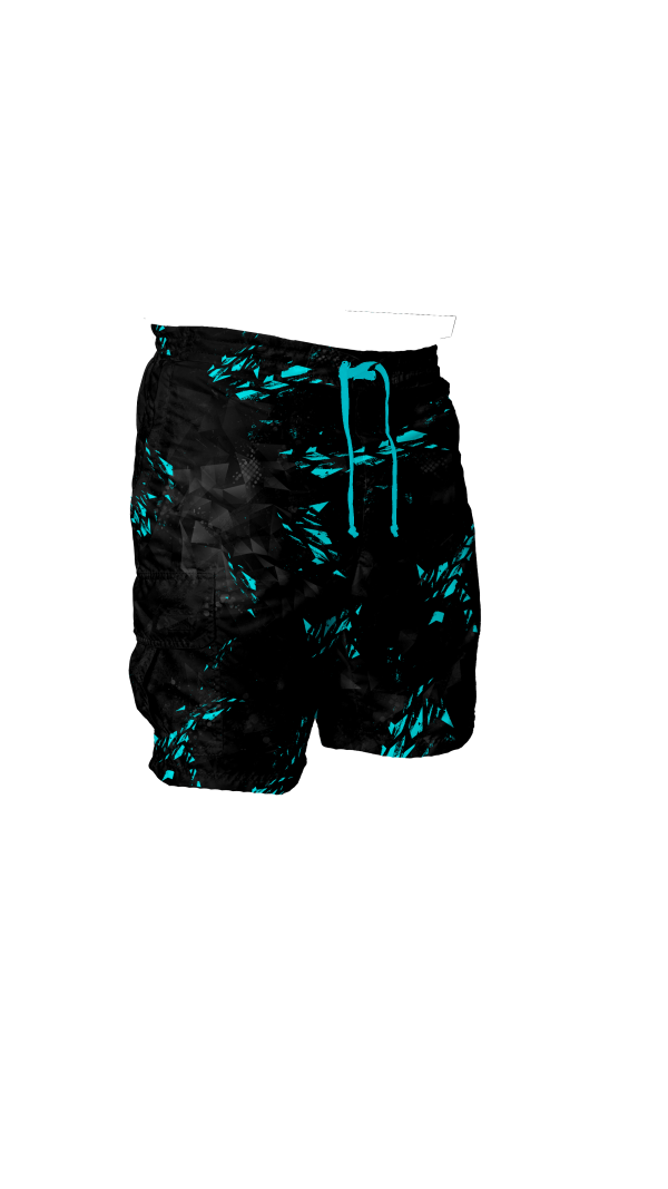 Intrudair Cargo Shorts (Black/Aqua Shard) [SIZE L] - Image 4