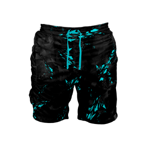Intrudair Cargo Shorts (Black/Aqua Shard) [SIZE L]