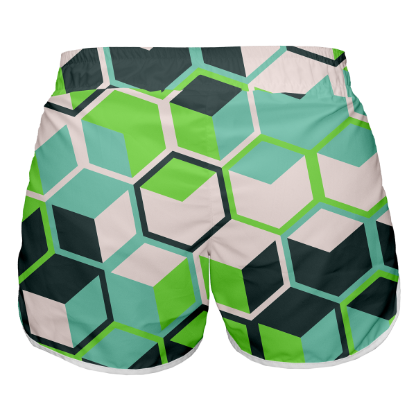 Intrudair Female Board Shorts (GeoFlux Verde) - Image 3