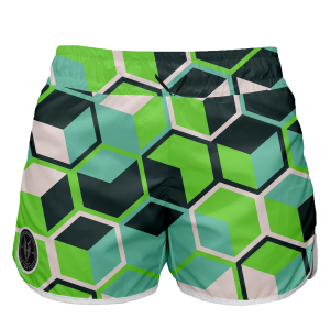 Intrudair Female Board Shorts (GeoFlux Verde)